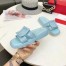 Roger Vivier Vivier Slide Covered Buckle Mules in Blue Patent Leather