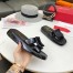 Roger Vivier Vivier Slide Covered Buckle Mules in Black Patent Leather