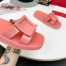 Roger Vivier Vivier Slide Covered Buckle Mules in Pink Patent Leather