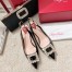 Roger Vivier Virgule Strass Buckle Slingback Pumps in Black Patent Leather