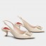 Roger Vivier Virgule Strass Buckle Slingback Pumps in White Patent Leather