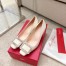 Roger Vivier Trompette Crystal Buckle Pumps in Off White Leather