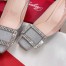 Roger Vivier Trompette Crystal Buckle Pumps in Glitter Fabrics