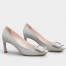 Roger Vivier Trompette Crystal Buckle Pumps in Glitter Fabrics