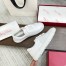 Roger Vivier Very Vivier Strass Buckle Sneakers in White Leather