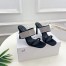 Sergio Rossi SR Paris Sandals 90MM in Black Satin with Rhinestones