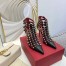 Valentino Rockstud Alcove Boots In Black Patent Leather