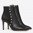 Valentino Black Rockstud Heeled Ankle Boots 85mm