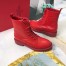 Valentino Red Leather VLogo Combat Boots