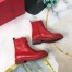 Valentino Red Leather VLogo Combat Boots