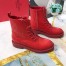 Valentino Red Leather VLogo Combat Boots