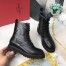 Valentino Black Leather VLogo Combat Boots