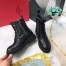 Valentino Black Leather VLogo Combat Boots