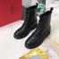 Valentino Black Leather VLogo Combat Boots