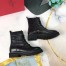 Valentino Black Leather VLogo Combat Boots