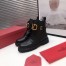 Valentino Vlogo Combat Boot 35MM In Black Calfskin