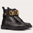 Valentino Vlogo Combat Boot 35MM In Black Calfskin