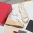 Valentino Raflower Wedge Sandals in White Calfskin