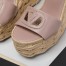 Valentino VLogo Cut-out Espadrille Wedge Sandals in Beige Leather 