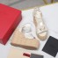 Valentino VLogo Cut-out Espadrille Wedge Sandals in White Leather 