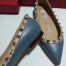 Valentino Rockstud Ballet Flats In Blue Calfskin