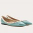 Valentino Rockstud Ballet Flats In Light Blue Patent Leather