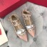 Valentino Caged Rockstud Ballet Flats In Powder Patent Leather