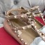 Valentino Caged Rockstud Ballet Flats In Powder Patent Leather