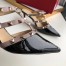 Valentino Rockstud Mules 50mm In Black Patent Calfskin