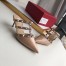 Valentino Rockstud Mules 50mm In Nude Patent Calfskin