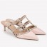 Valentino Rockstud Mules 50mm In Nude Patent Calfskin