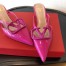 Valentino VLogo Signature Mules 40mm In Pink Patent Leather