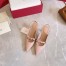 Valentino Beige Rockstud Slingback Pumps With 70mm Sculpted Heel