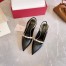 Valentino Black Rockstud Slingback Pumps With 70mm Sculpted Heel