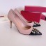 Valentino Beige Rockstud Pump 90mm with Black Patent Toe Cap