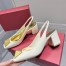 Valentino One Stud Slingback Pumps 60mm In White Patent Leather