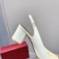 Valentino One Stud Slingback Pumps 60mm In White Patent Leather