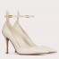 Valentino Tan-Go Pumps 100mm In White Patent Leather