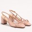 Valentino Valet Du Roi Slingback Pumps 60mm in Rose Cannelle Mesh