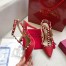 Valentino Rockstud Ankle Strap Pumps 100mm In Red Calfskin