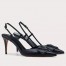 Valentino Vlogo Slingback Pumps 80mm In Black Calfskin