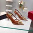Valentino Vlogo Slingback Pumps 80mm in PVC with Brown Leather