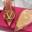 Valentino Vlogo Slingback Pumps 80mm in PVC with Brown Leather