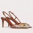 Valentino Vlogo Slingback Pumps 80mm in PVC with Brown Leather