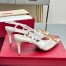 Valentino Vlogo Slingback Pumps 80mm in PVC with White Leather