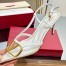 Valentino Vlogo Slingback Pumps 80mm in PVC with White Leather