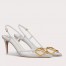 Valentino Vlogo Slingback Pumps 80mm in PVC with White Leather