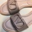 Valentino VLogo Signature Flat Slides In Poudre Calfskin