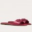 Valentino VLogo Signature Flat Slides In Red Calfskin