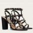 Valentino Rockstud Ankle Strap Sandals 90mm In Black Calfskin